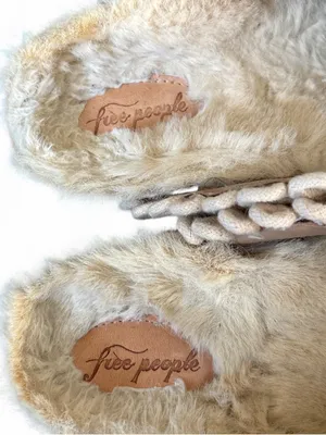 Free People Walden Mule Faux Fur Embroidered Clog Black & Cream Boho Size 37 thumbnail 4