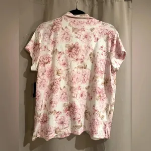 Women’s NWT Pink Lauren Ashley PJ Top thumbnail 2