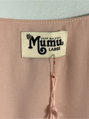 Show Me Your MuMu Jess Chiffon Midi Dress L Dusty Pink Wedding Guest Bridesmaid thumbnail 7