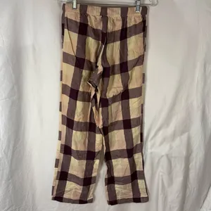 Secret Treasures Beige and Burgundy Plaid Lounge Pajama Pants — Size Small thumbnail 6