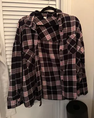 H&M Black White and Red Flannel thumbnail 1