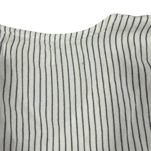 Abercrombie & Fitch Top Womens Medium White Blue Stripe Smocked Wrap Crop thumbnail 7