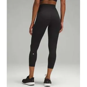 Lululemon Womens Leggings 18 Black Wunder Train High-Rise Crop 21 Activewear thumbnail 3