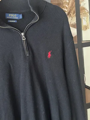 Polo Ralph Lauren 1/4 Zip sweater knit half pima cotton embroidered logo thumbnail 7