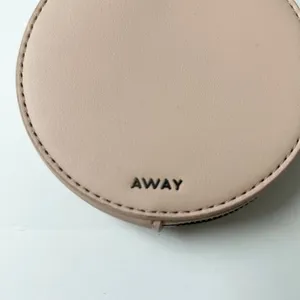 Away Leather The Circle Zip Pouch Blush Pink Minimalist Travel Wallet Accessory thumbnail 2