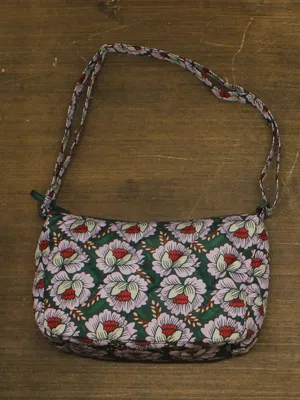 NEW Vera Bradley Quilted Floral Shoulder Bag Purple Green Multi One Size thumbnail 1