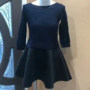 Dequeen Fashion navy blue sweater dress NWT thumbnail 2