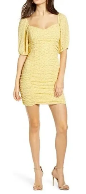 All in Favor Ruched Floral Mini Dress thumbnail 1