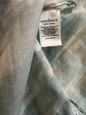 Sundance Cotton Blouse Mint Green & Cream Gingham Cottagecore Shabby Chic XL thumbnail 5