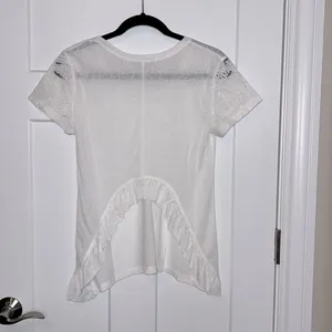 Miss Me NWOT White Lace Sleeve Ruffle Open Back Short Sleeve thumbnail 3