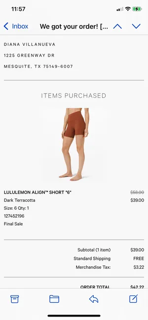 lululemon dark terracotta align short thumbnail 8