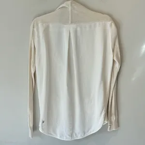 Lululemon Athletica Knit Button Down Cardigan Front & Blouse Back‎ Beige White thumbnail 3