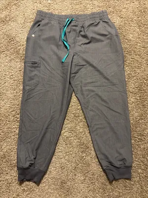 Figs Women's Graphite Gray Zamora‎ Ruched Waist Jogger Scrub Pants XL Petite thumbnail 2