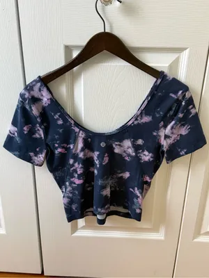 Lululemon Align T-Shirt in Circulate Tie Dye Mineral Blue Multi thumbnail 3