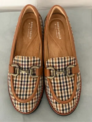 Easy Spirit Women’s size 7.5M Plaid Loafers Buckle Platform (B206) thumbnail 2