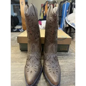 Roper Women's Chloe Snip Toe Glitter Underlay Western Boots Size 8 Brown thumbnail 4