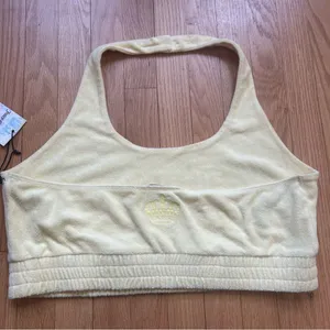 NWT Juicy Couture/Forever 21 Yellow Terry Cloth Cropped Halter Top Size 2X thumbnail 6