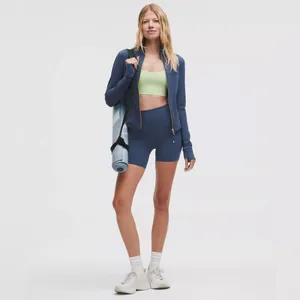NWT Lululemon Define Cropped Jacket Nulu - Blue Twill/Gold/Gold - 4 thumbnail 2
