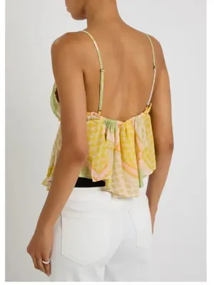 NWT Free People Alix Printed Chiffon Top | Boho Sheer Blouse | Feminine Style thumbnail 3