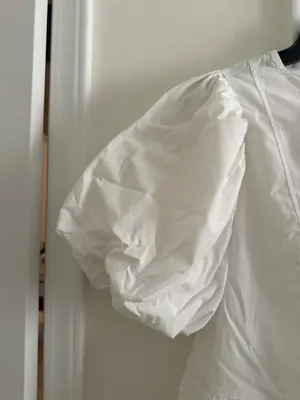H&M White Puff Sleeve Tie Front Mini Dress thumbnail 5
