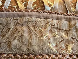 Gold Brocade Lace-Up Women's Corset Vest Top thumbnail 8