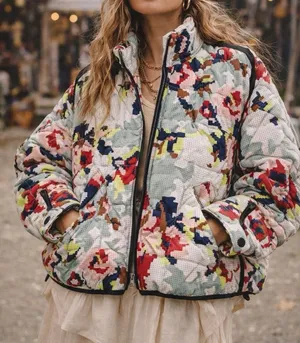 Free People Movement Women's Pippa Jacket Cross Stitch Floral Large NEW $228 ORG thumbnail 1