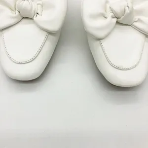 NWT Samilor White Bow Mule Sandal Flats Size 7 Bridal Round Toe Comfort thumbnail 4