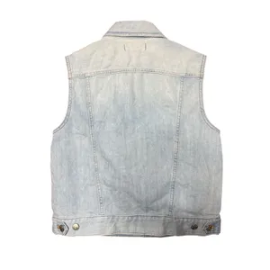Madewell Women Small Light Wash Denim Trucker‎ Vest Blue Button Up Western Moto thumbnail 2