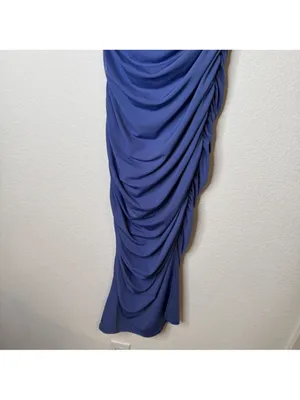 Abercrombie and fitch blue midi ruched dress size small thumbnail 8
