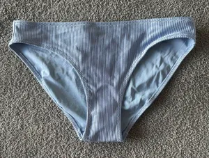 AERIE NWT Sky Blue Ribbed Bikini Bottoms thumbnail 1