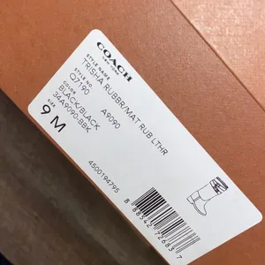 Coach Trisha Tall Rubber Rain Boots With Gold Buttons & Leather Size 9M thumbnail 5