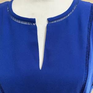 Banana Republic Fit & Flare Dress Royal Blue Ladder Stitch Trim Career Party 6 thumbnail 4
