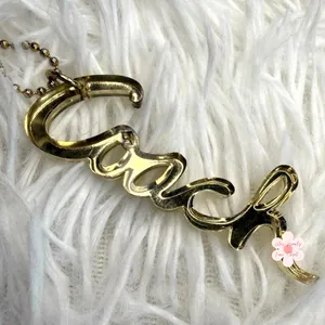 3" COACH Poppy Gold Script Fob Bag Charm Hang tag Hangtag thumbnail 1