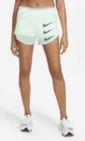 Nike Women’s Light Mint Running Shorts with Triple Swoosh thumbnail 1