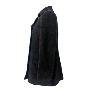 New York & Company Women's Wool Blend Double Breasted Pea‎ Coat Charcoal Size 4 thumbnail 2