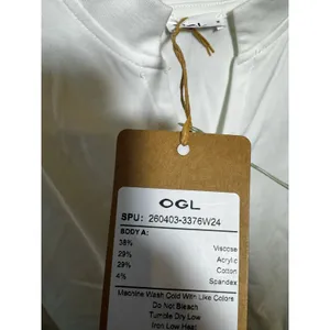 OGL Stand Collar V-Neck Short Sleeve White Top Women's Size Small NEW thumbnail 6