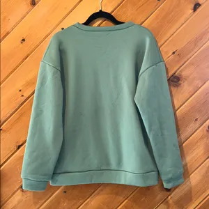 “Merry” holiday/christmas green & red crewneck pullover thumbnail 5