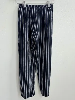 Brandy Melville Frankie navy blue white high waisted striped ankle pants thumbnail 8