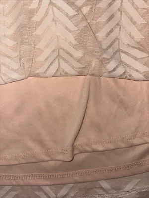 Light Cream Patterned Women's Blouse Size M thumbnail 3