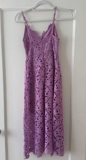 ASTR The Label Spaghetti Strap Lace Purple Midi Dress Cocktail Party Wedding XS thumbnail 6