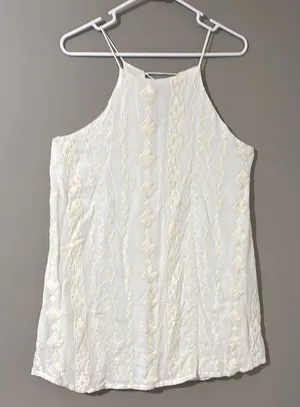Dainty Hooligan Ivory Textured Mini Dress thumbnail 1