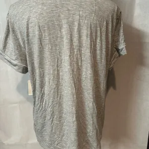 LOFT Gray Short Sleeve Pajama Top thumbnail 3