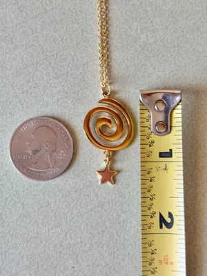 Handmade gold tone fully stainless steel spiral swirl uzumaki funky boho grunge style necklace🌀 thumbnail 5
