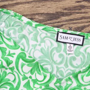 NWT Sam and Jess Womens V-Neck Cap-Sleeve Shirt Top TA3718766W Poison Green S thumbnail 4