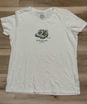Life is Good Hiking Not All Who Wander Short Sleeve Tee Shirt Women’s Large thumbnail 1