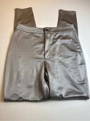 SKIMS Silver High-Waist Skinny Metallic Pants Night out , holiday Size M‎ thumbnail 4