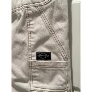 Bershka Womens Straight Leg Carpenter Pants Off White Denim Utility 4‎ Gorpcore thumbnail 4