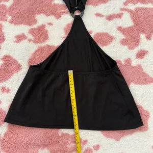 Sultry Black Cut-Out Halter Top / Mini Dress w Ring Detail 🔥 Y2K | Beach Club | Festival | Coachella | XS - Small New!! thumbnail 7