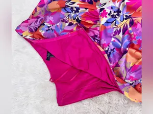 AIDAN‎ MATTOX One Shoulder Cocktail Dress Size 4 Pink Purple Floral Colorful thumbnail 9