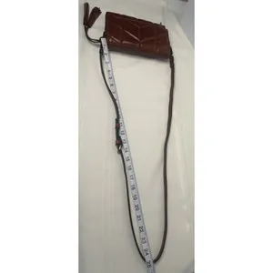 Patricia Nash Corfu Quilted Leather Crossbody Bag Purse Cognac Brown Oil-Waxed thumbnail 16